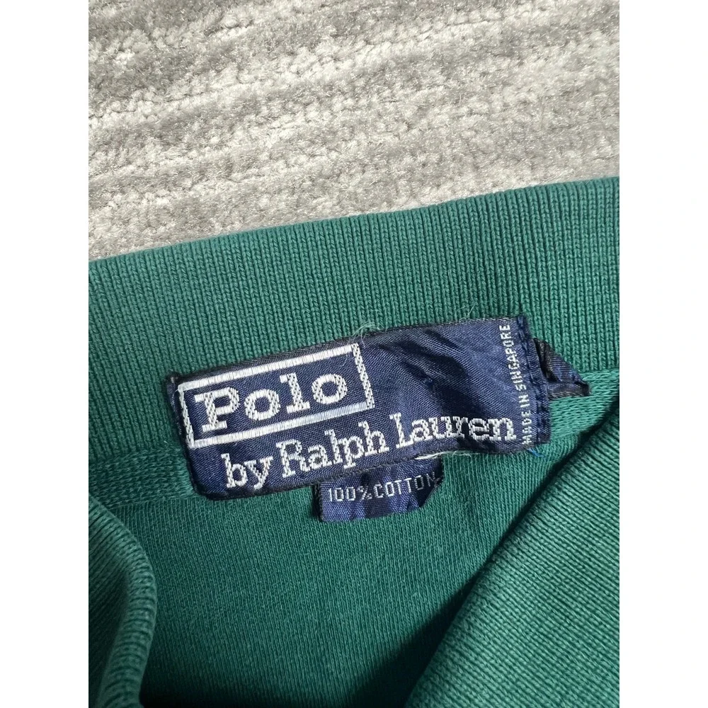 Polo Ralph Lauren Shirt Mens L Green Polo Short Sleeve Cotton Vintage Pony Logo